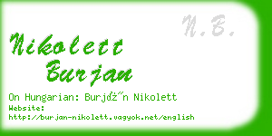 nikolett burjan business card